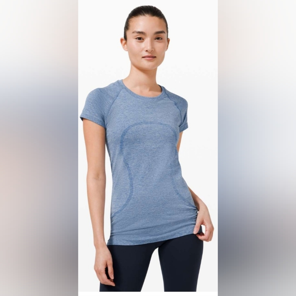 lululemon athletica Light Blue Short Sleeve Tee